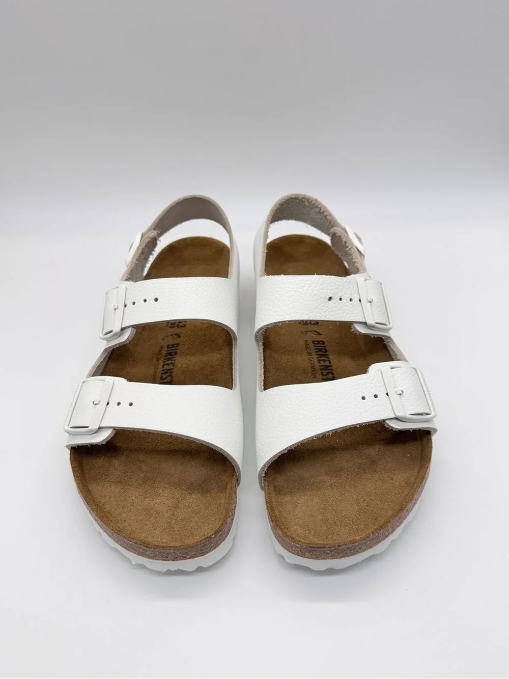 Birkenstock Milano White Leather Sandals NWOB Men 10 L12 Regular Fit EU 43